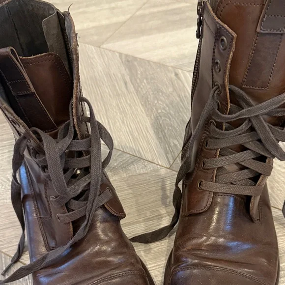 John Varvatos Brown Leather Boots - Picture 3 of 9